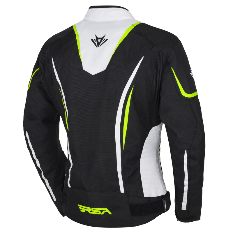 Kurtka motocyklowa damska RSA Wasp biało-czarno-fluo-żółta