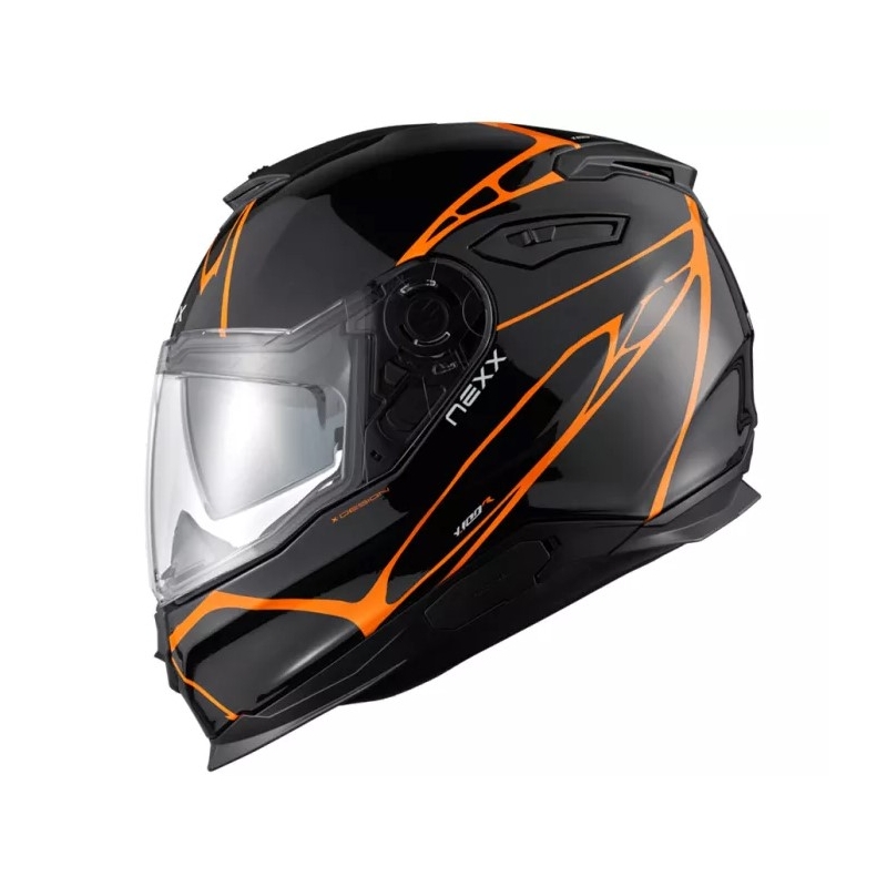 Integralny kask motocyklowy Nexx Y.100 B-SIDE czarno-pomarańczowy wyprzedaż