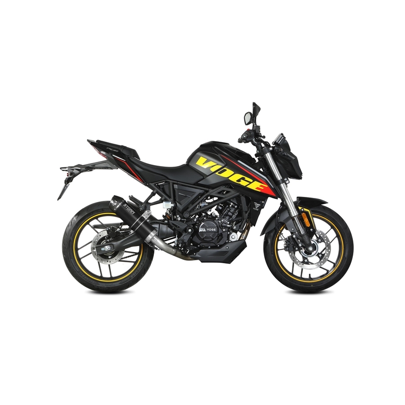 Full exhaust system 1x1 STORM GP Black with carbon cap for VOGE Brivido 125 R  2023-2024