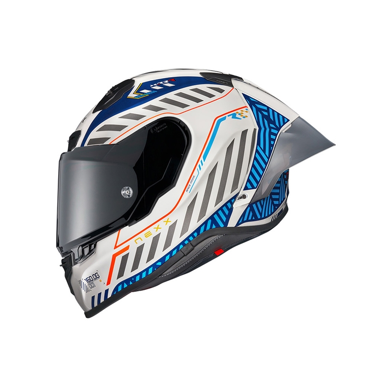 Zintegrowany kask motocyklowy Nexx NEXX X.R3R Out Brake biało-niebieski wyprzedaż