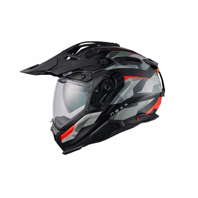 Kask motocyklowy enduro Nexx X.WED3 Trailmania szaro-czerwony wyprzedaż