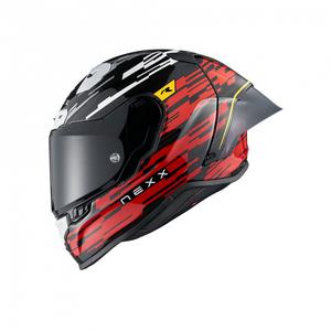Integralny kask motocyklowy Nexx X.R3R Glitch Racer czerwono-biały