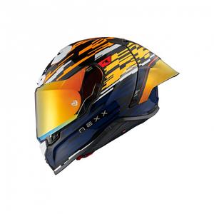 Integralny kask motocyklowy Nexx X.R3R Glitch Racer pomarańczowo-niebieski
