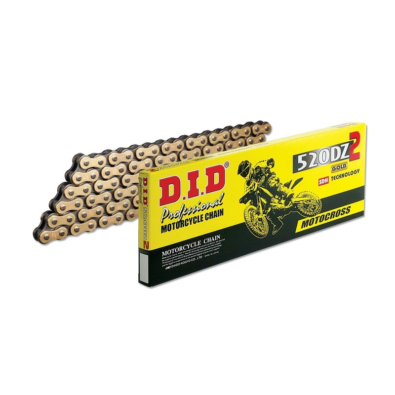 Motocross chain D.I.D Chain 520DZ2 SDH 114 L Gold/Black