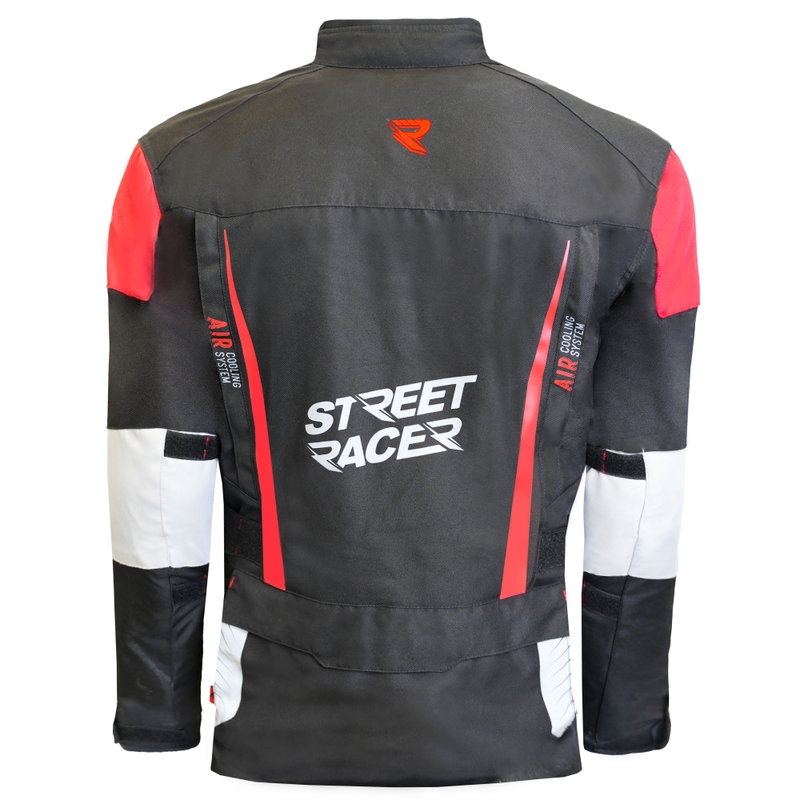 Kurtka motocyklowa Street Racer All Season w kolorze czarno-szaro-czerwonym