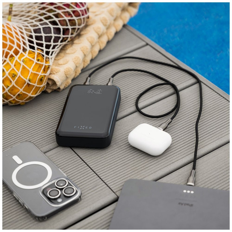 Power bank stacjonarny Zen 20 Pro z wyświetlaczem LCD w kolorze czarnym