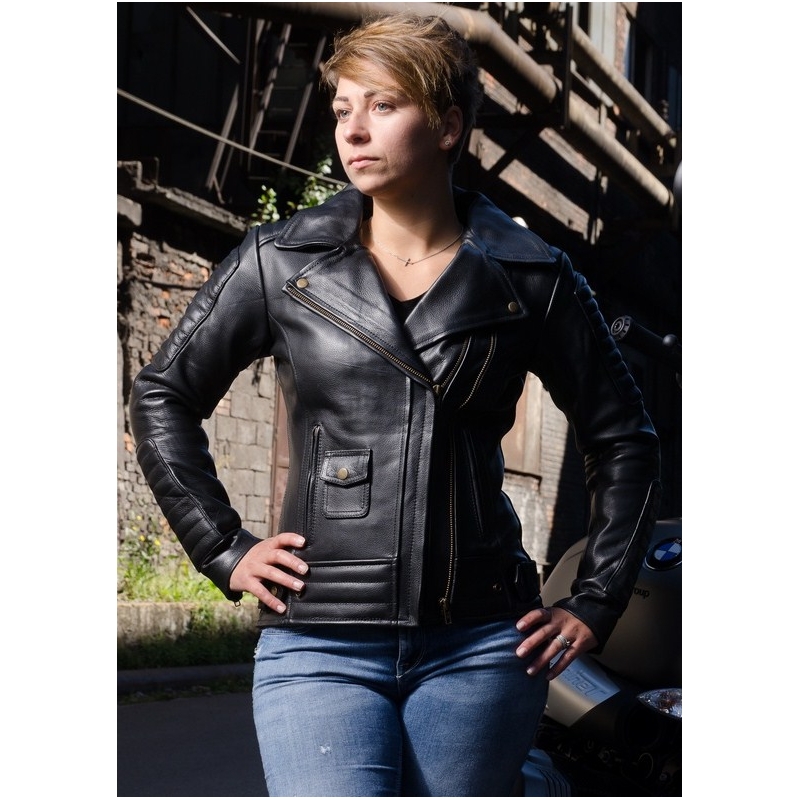 Damska skórzana kurtka motocyklowa ramoneska Street Racer Amber wyprzedaż
