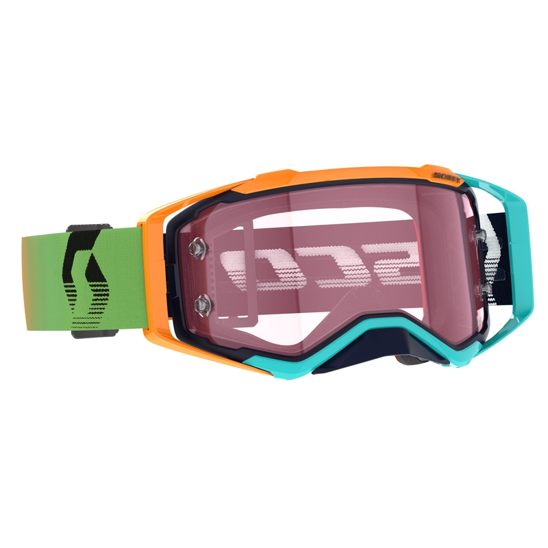 Gogle motocrossowe Scott Prospect AMP niebiesko-pomarańczowo-różowe