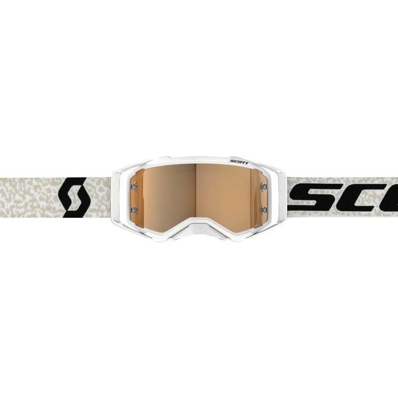 Biało-czarno-złote gogle motocrossowe Scott Prospect AMP