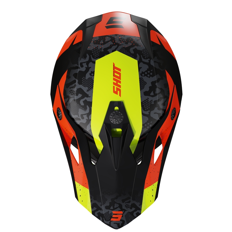 Dziecięcy kask motocrossowy Shot Pulse Airfit błyszczący czarno-fluo żółto-pomarańczowy wyprzedaż