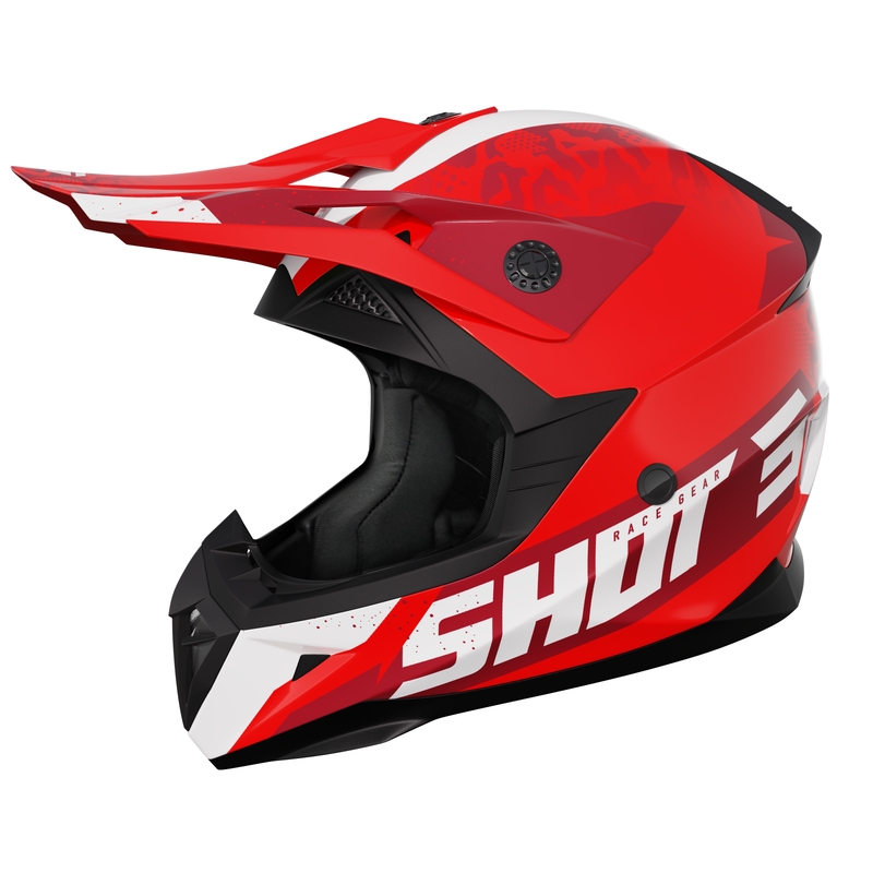Dziecięcy kask motocrossowy Shot Pulse Airfit w kolorze błyszczącej czerwieni wyprzedaż