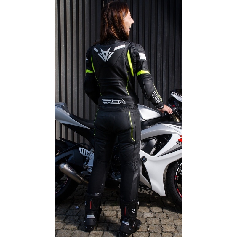 Damski kombinezon motocyklowy RSA Speedway czarno-biało-fluo żółty wyprzedaż