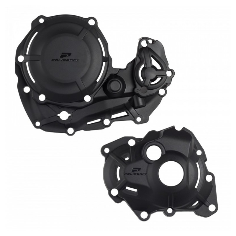 Clutch and ignition cover protector kit POLISPORT black