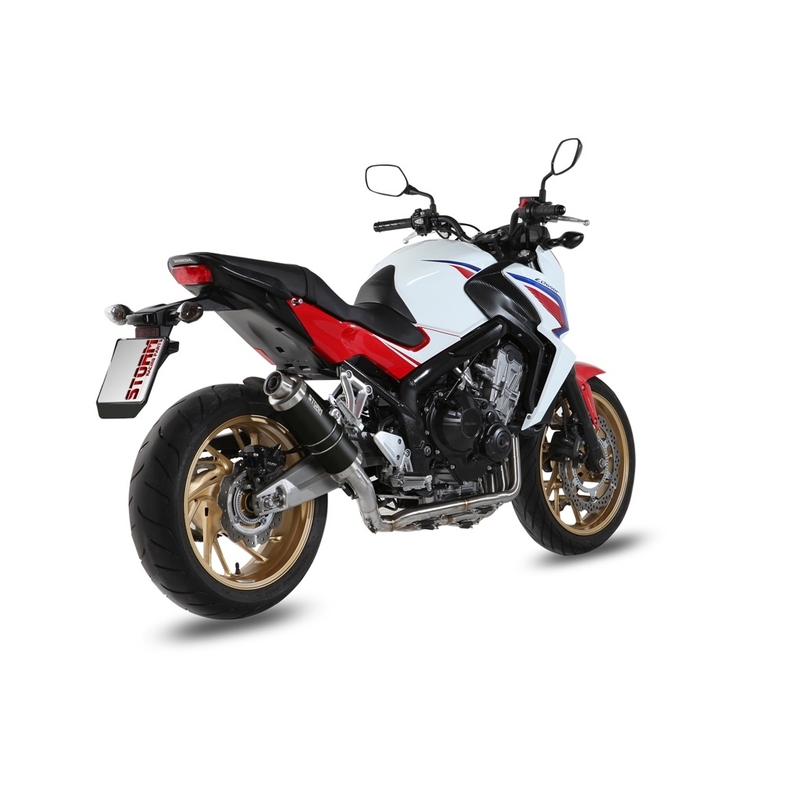 Full exhaust system 4x2x1 STORM GP Steel black for HONDA CB 650 F / FA 2014-2020