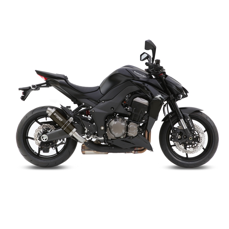 2 silencers kit STORM GP Steel black for KAWASAKI Z 1000 2014-2020