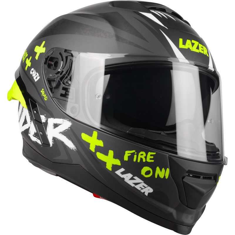 Kask motocyklowy integralny Lazer Rafale SR Ride Oni czarno-fluo-żółty