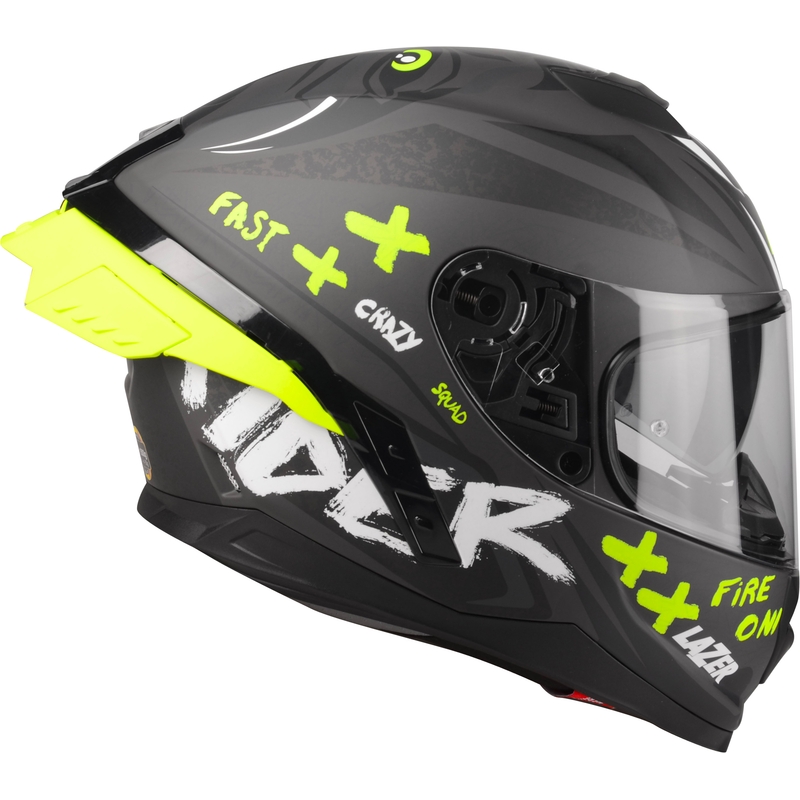Kask motocyklowy integralny Lazer Rafale SR Ride Oni czarno-fluo-żółty