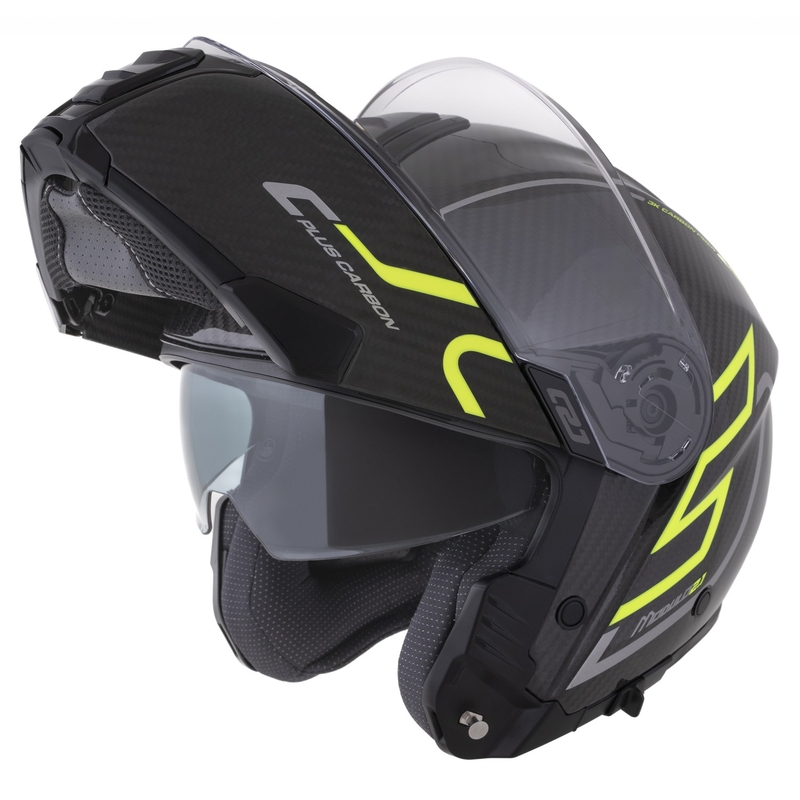 Kask składany Cassida Modulo 2.1 Plus Carbon fluo żółto-srebrno-czarny