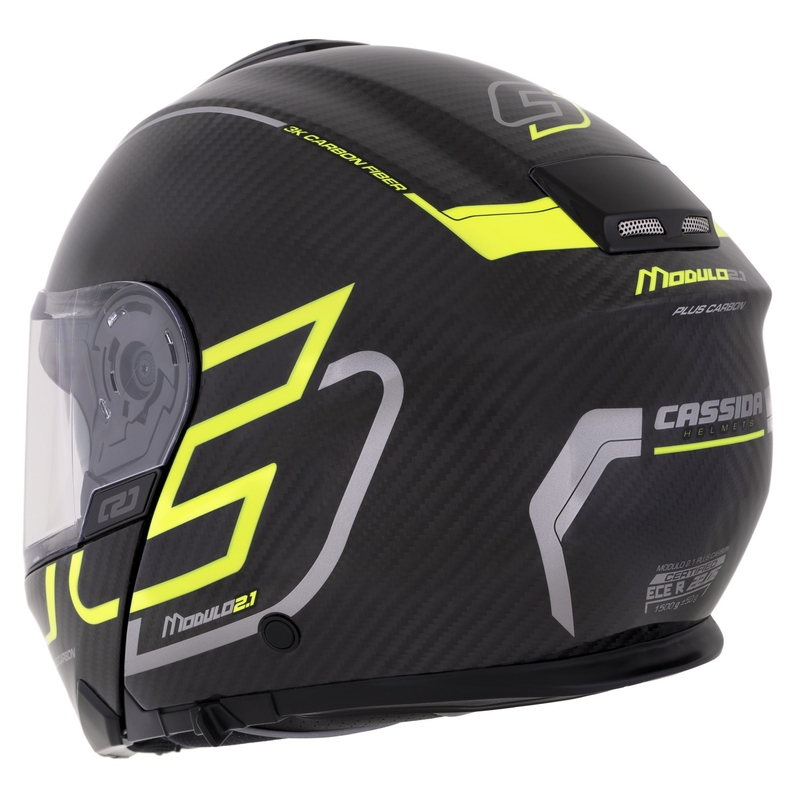 Kask składany Cassida Modulo 2.1 Plus Carbon fluo żółto-srebrno-czarny