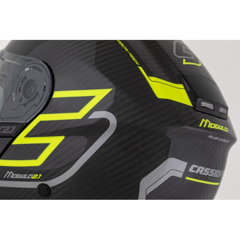 Kask składany Cassida Modulo 2.1 Plus Carbon fluo żółto-srebrno-czarny