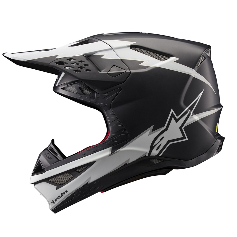 Kask motocrossowy Alpinestars Supertech S-M10 Ampress matowo-czarno-biały
