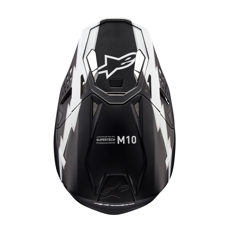 Kask motocrossowy Alpinestars Supertech S-M10 Ampress matowo-czarno-biały