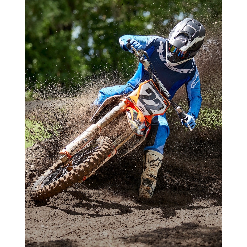 Kask motocrossowy Alpinestars Supertech S-M10 Ampress matowo-czarno-biały