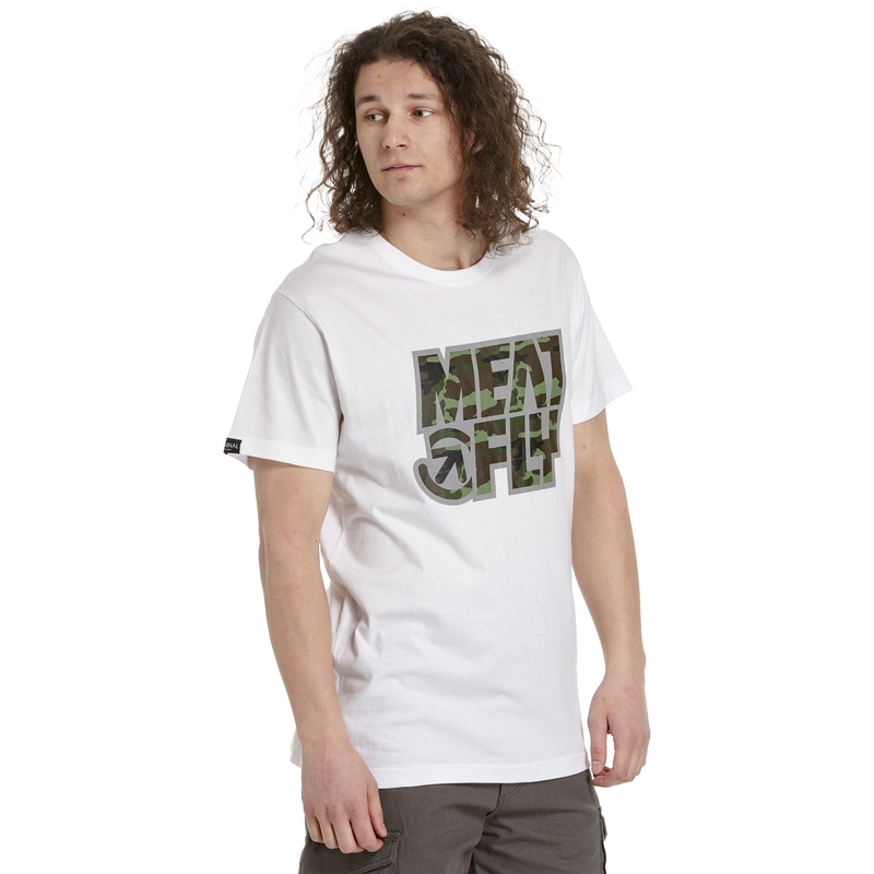 T-shirt męski Meatfly Repash biały