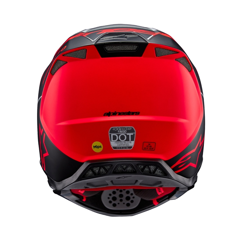 Kask motocrossowy Alpinestars Supertech S-M10 Flood matowy srebrno-czarno-pomarańczowy fluo