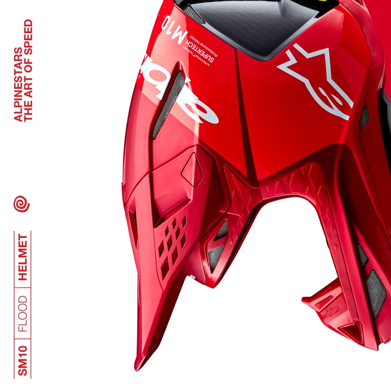 Kask motocrossowy Alpinestars Supertech S-M10 Flood matowy fluo czerwono-czerwony
