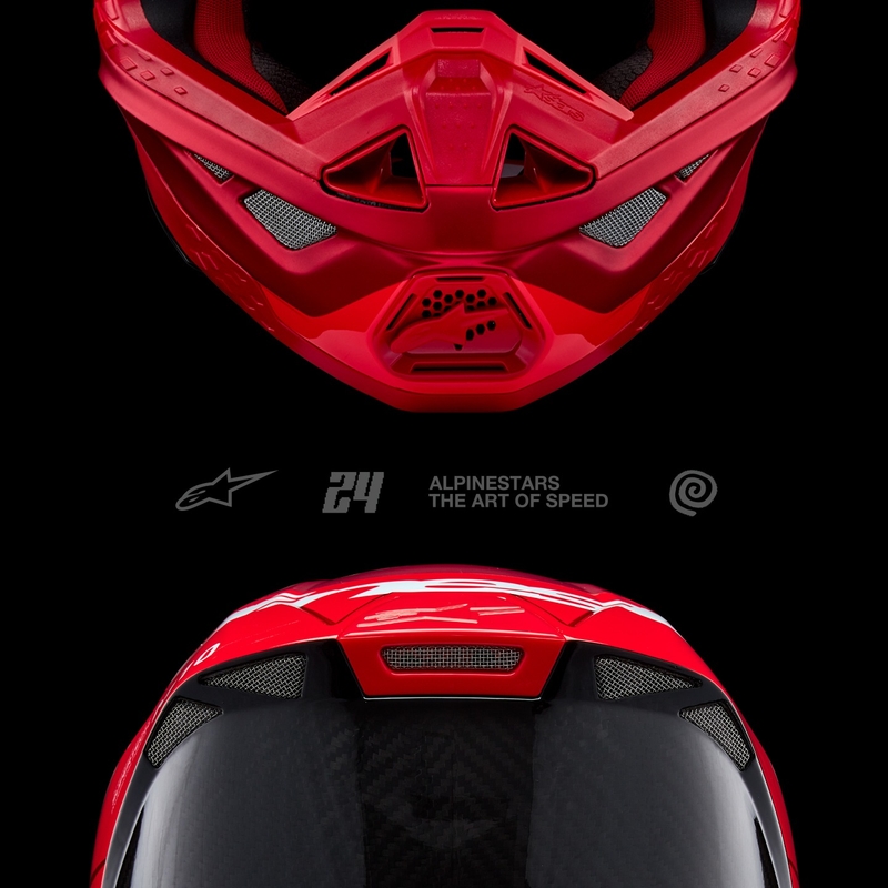 Kask motocrossowy Alpinestars Supertech S-M10 Flood matowy fluo czerwono-czerwony
