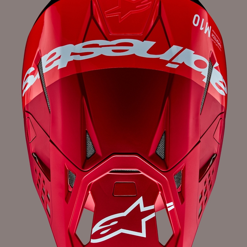 Kask motocrossowy Alpinestars Supertech S-M10 Flood matowy fluo czerwono-czerwony