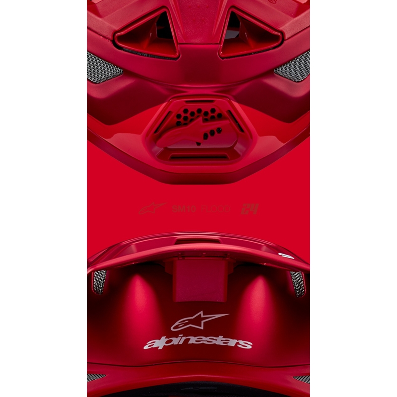 Kask motocrossowy Alpinestars Supertech S-M10 Flood matowy fluo czerwono-czerwony