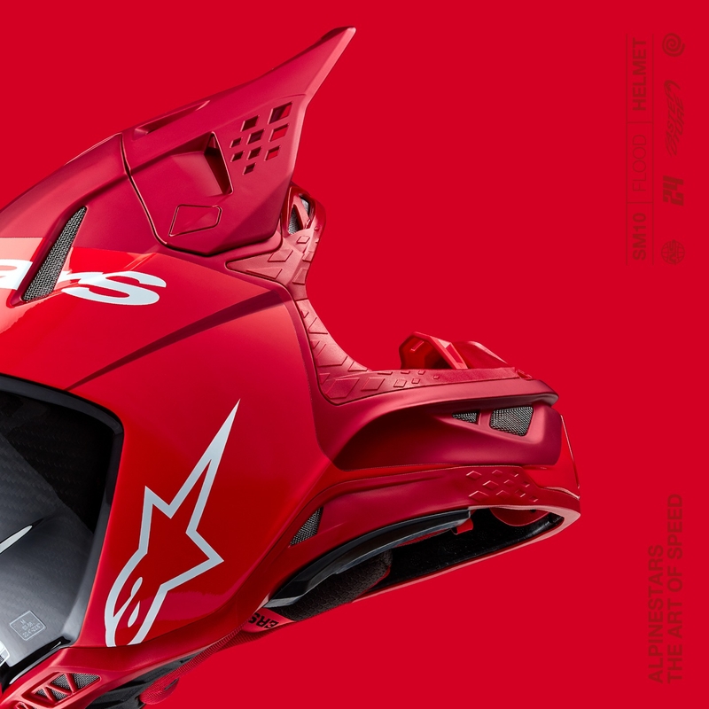 Kask motocrossowy Alpinestars Supertech S-M10 Flood matowy fluo czerwono-czerwony