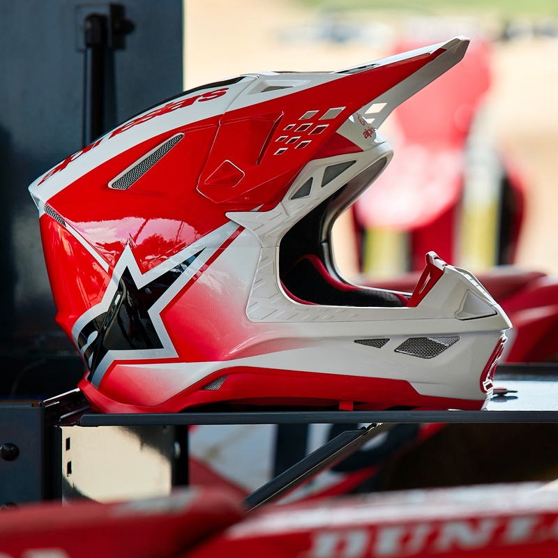 Kask motocrossowy Alpinestars Supertech S-M10 Unite czerwono-biały