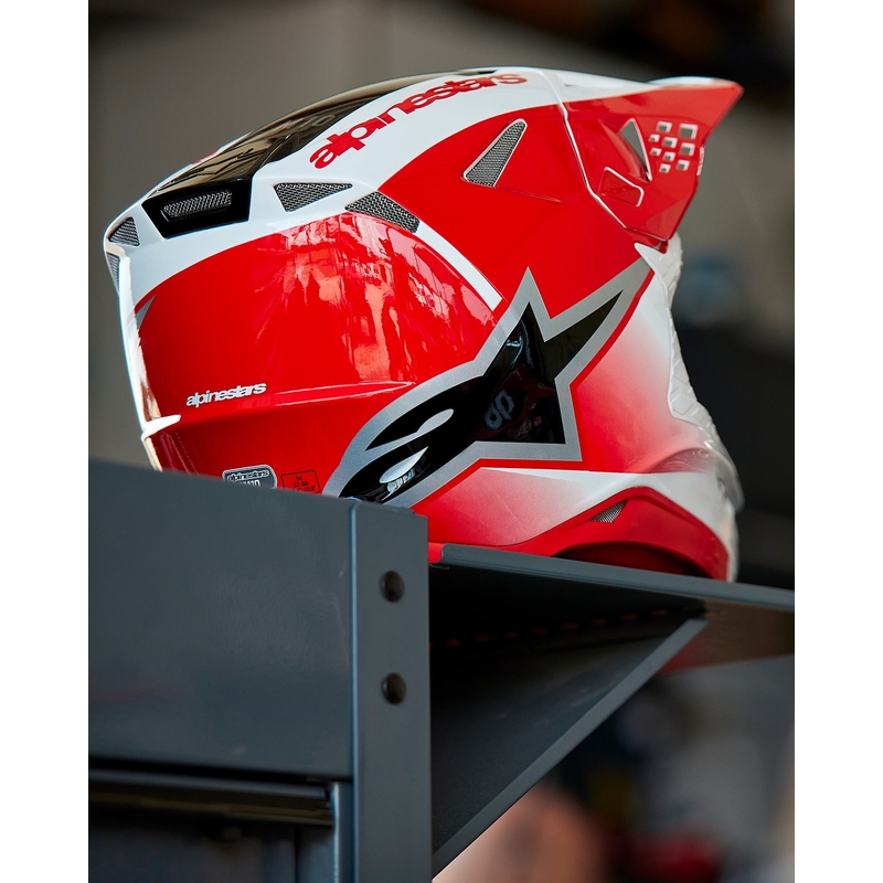 Kask motocrossowy Alpinestars Supertech S-M10 Unite czerwono-biały