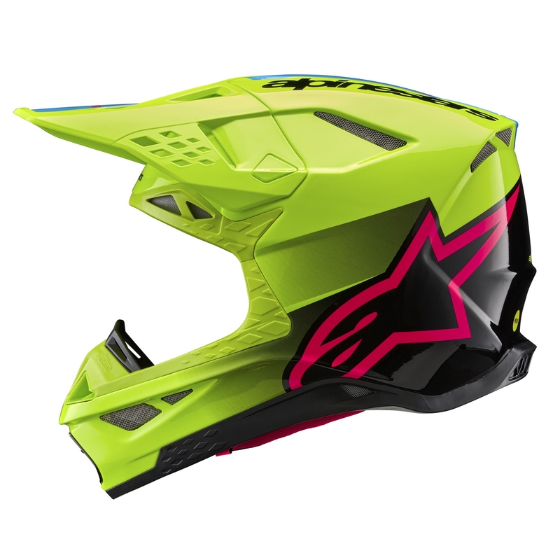 Kask motocrossowy Alpinestars Supertech S-M10 Unite fluo żółto-czarno-różowy