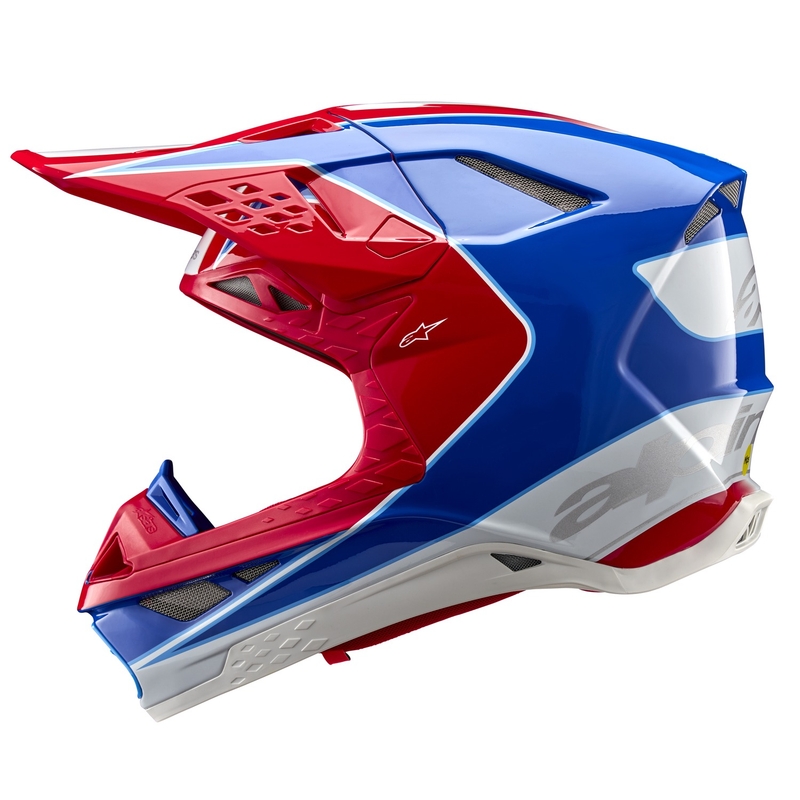 Kask motocrossowy Alpinestars Supertech S-M10 Aeon fluo czerwono-niebieski