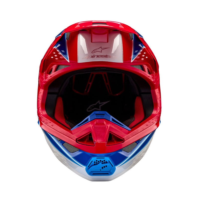 Kask motocrossowy Alpinestars Supertech S-M10 Aeon fluo czerwono-niebieski
