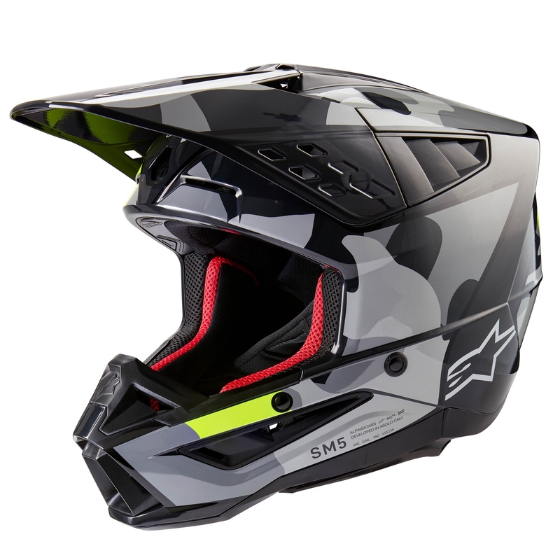 Kask motocrossowy Alpinestars S-M5 Rover 2 ciemnoszary-fluo żółty