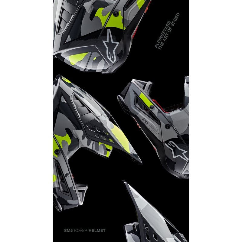 Kask motocrossowy Alpinestars S-M5 Rover 2 ciemnoszary-fluo żółty