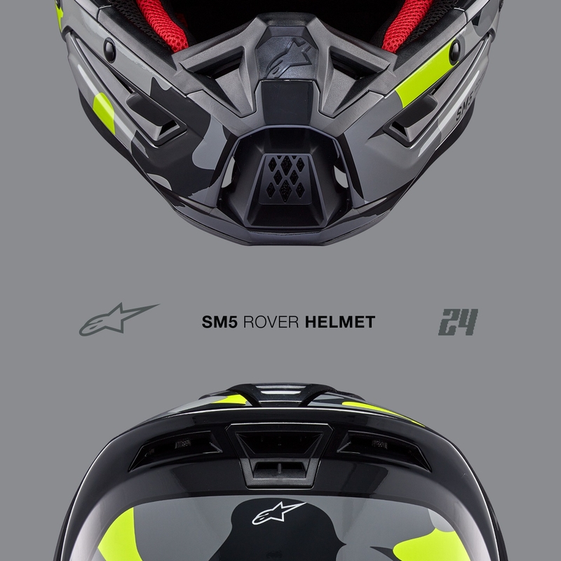 Kask motocrossowy Alpinestars S-M5 Rover 2 ciemnoszary-fluo żółty