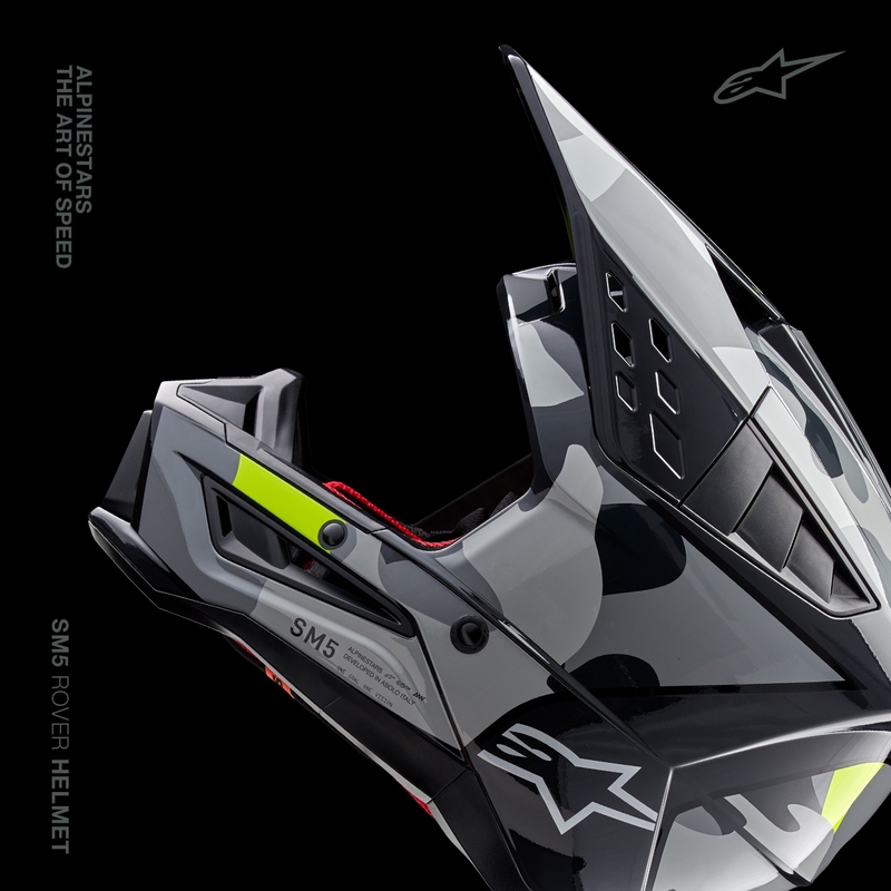Kask motocrossowy Alpinestars S-M5 Rover 2 ciemnoszary-fluo żółty