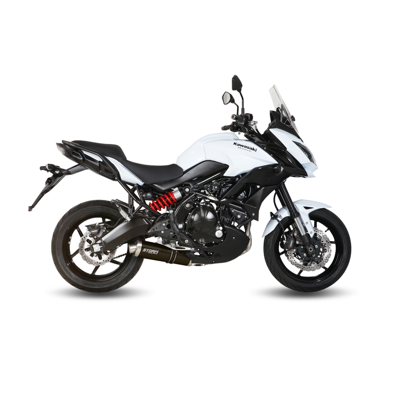 Full exhaust system 2x1 STORM OVAL Steel black for KAWASAKI Versys 650 2015-2020