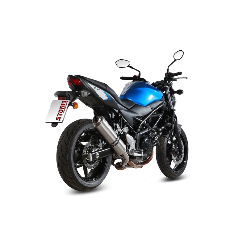 Silencer STORM OVAL Stainless Steel for SUZUKI SV 650 / S 2016-2024, SUZUKI SV 650 X 2016-2024