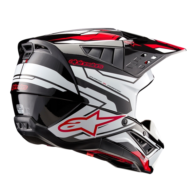 Kask motocrossowy Alpinestars S-M5 Action 2 w kolorze czarno-biało-fluoczerwonym