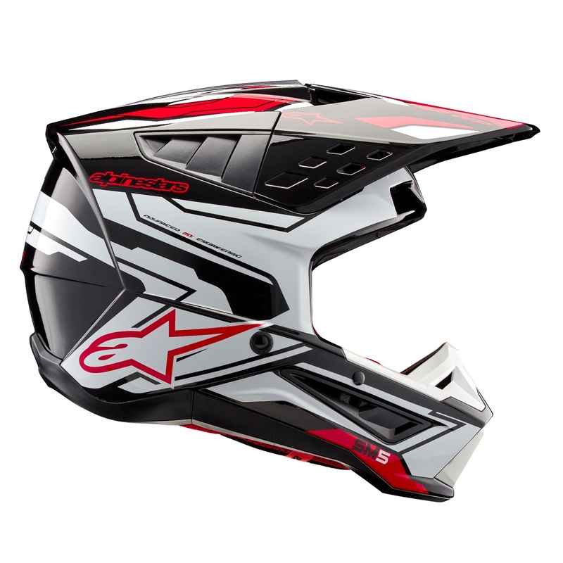 Kask motocrossowy Alpinestars S-M5 Action 2 w kolorze czarno-biało-fluoczerwonym