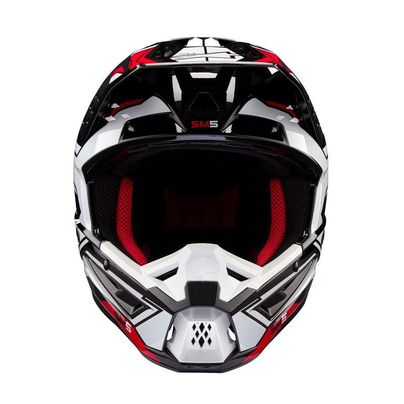Kask motocrossowy Alpinestars S-M5 Action 2 w kolorze czarno-biało-fluoczerwonym