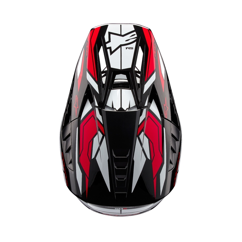 Kask motocrossowy Alpinestars S-M5 Action 2 w kolorze czarno-biało-fluoczerwonym