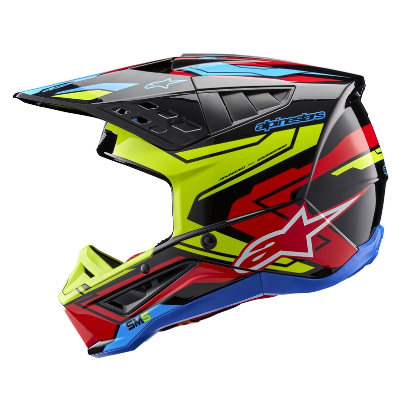 Kask motocrossowy Alpinestars S-M5 Action 2 fluo żółto-fluo czerwony